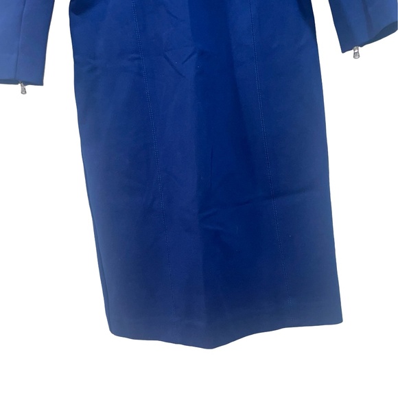 J.Crew Midnightl Blue Pencil Structured Knit Zipper Detail Scuba Mini Dress Sz 6 - Picture 5 of 15